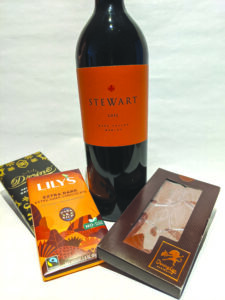 bottle of wine, boxes of chocolate