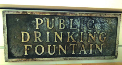 old public drinking sign