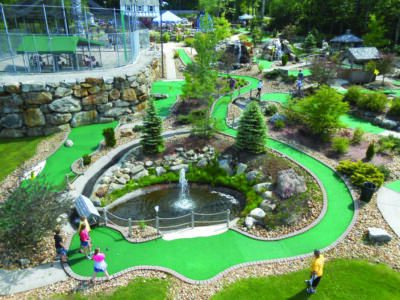 overhead view of mini golf course