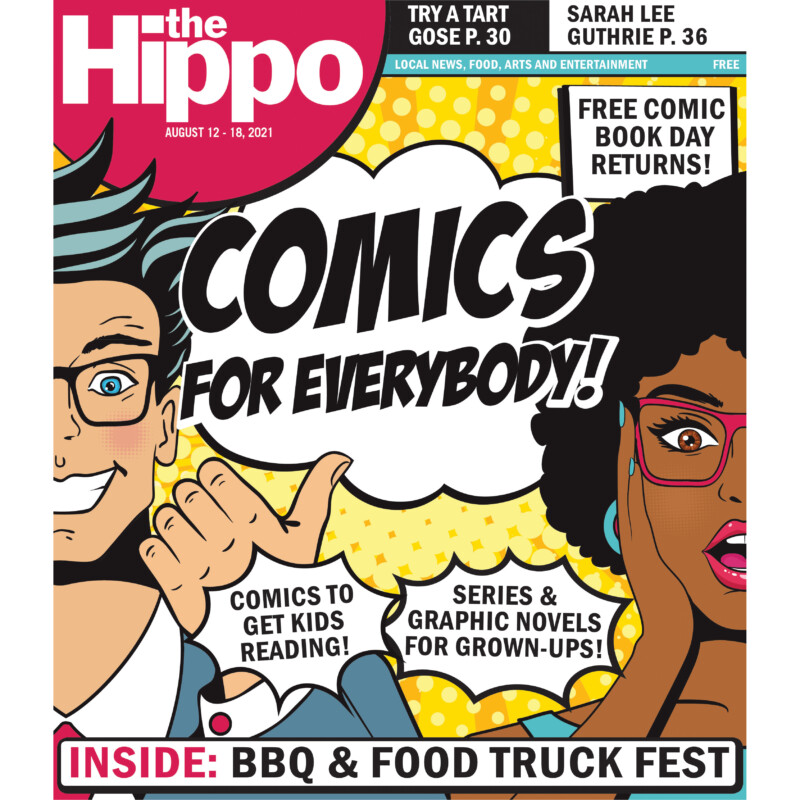 cover of the Hippo featuring a comic style illustrated man and woman