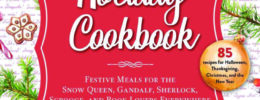 festive book cover for A Literary Holiday Cookbook
