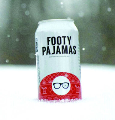 can of Footy Pajamas beer in snow