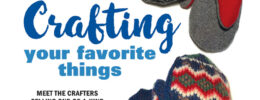 Crafting your favorite things, newspaper cover, depicting knit mittens