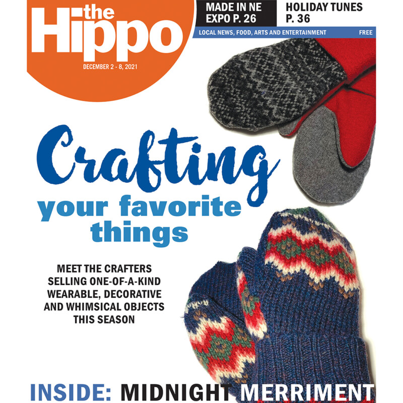 Crafting your favorite things, newspaper cover, depicting knit mittens