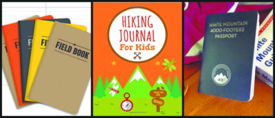 3 photos of books about hiking