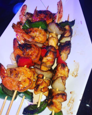 Chicken and shrimp kebabs. Photo courtesy of Gumaa’s Bar & Grill.