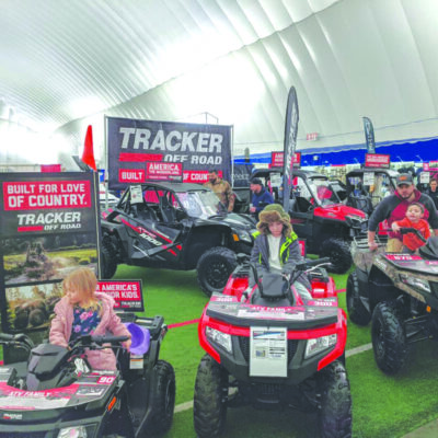 Attendees check out Tracker Off Road vehicles at a past New Hampshire Outdoor Expo. Courtesy photo.