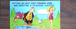 3 humorous illustrated postcards from the 1950s
