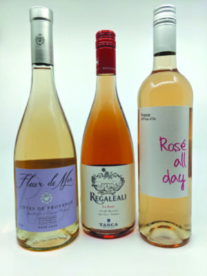 3 bottles of rose wine