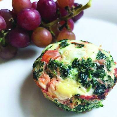 Spinach and salsa egg white muffins
