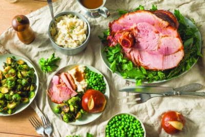 Homemade Glazed Holiday Ham Roast with All the Sides