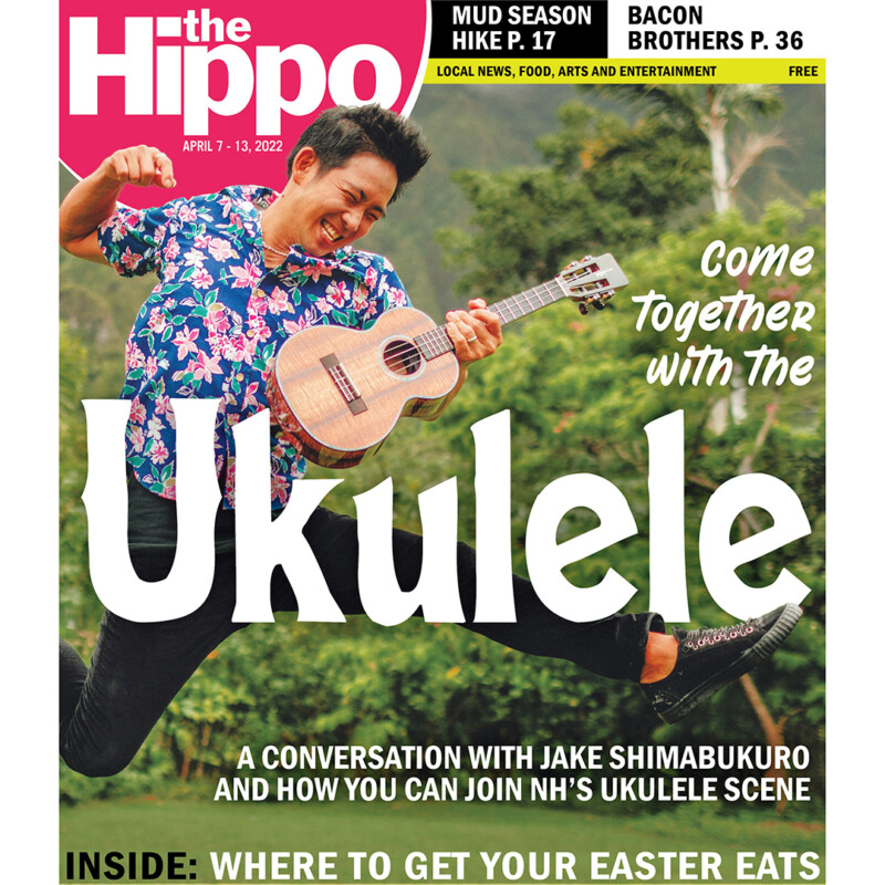 newspaper front page featuring Jake Shimabukuro with his ukulele