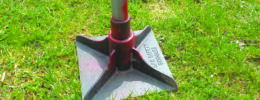 This tamper is useful for lightly packing down seeded areas. Photo by Henry Homeyer.