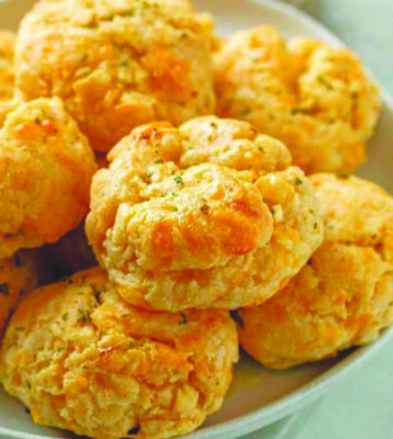 cheddar biscuits on plate