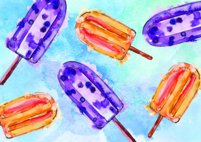watercolor illustration of popcicles