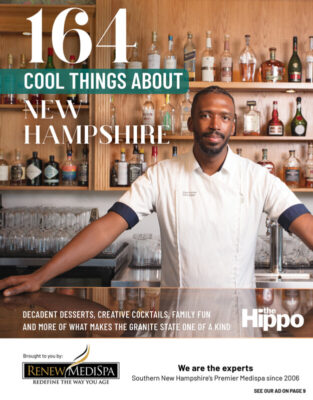 A magazine cover with a P O C chef posing behind his restaurant bar. 164 Cool Things About New Hampshire Find it on issuu.com/hippopress Decadent desserts, creative cocktails, family fun and more of what makes the granite state one of a kind.