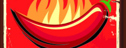 illustration of hot pepper on fire