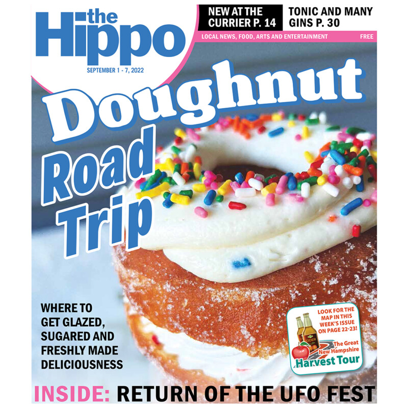 newspaper cover featuring photo of a dougnut