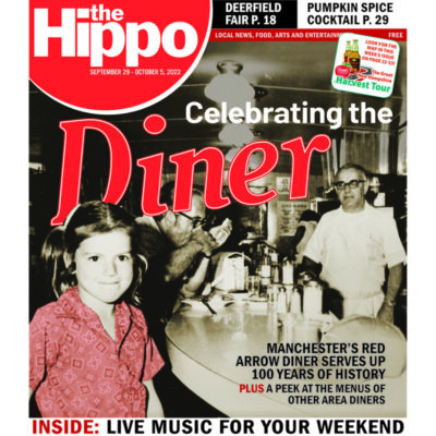 magazine front page with historic photo of counter inside diner