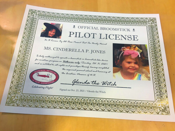 A fun Broomstick Pilot License certificate