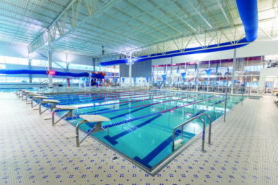 indoor swimming pool with lanes