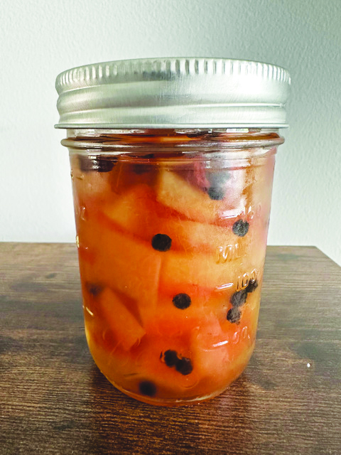 Quick Pickled Watermelon Rind with Baking Spice