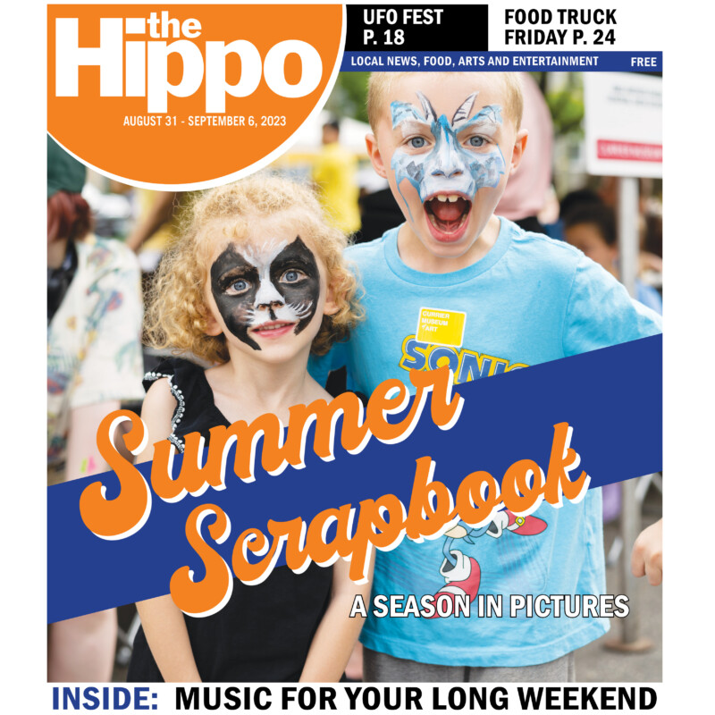 front page of hippo showing 2 kids wearing facepaint, words summer scrapbook