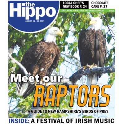 frontpage of the Hippo showing 2 bald eagles in tree with title at bottom