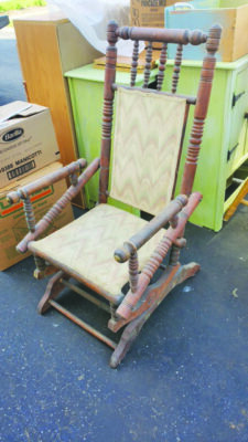 old chair on sliding rocker
