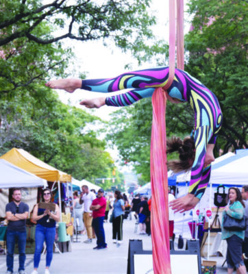 Image of Ribbon Dancer participating in Manchester NH Citywide Arts Festival. Courtesy photo.