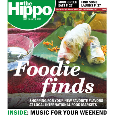 frontpage showing Asian vegetable rolls on plate beside bowl of dipping sauce