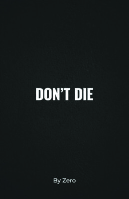 book cover for Don't Die - black with words across center