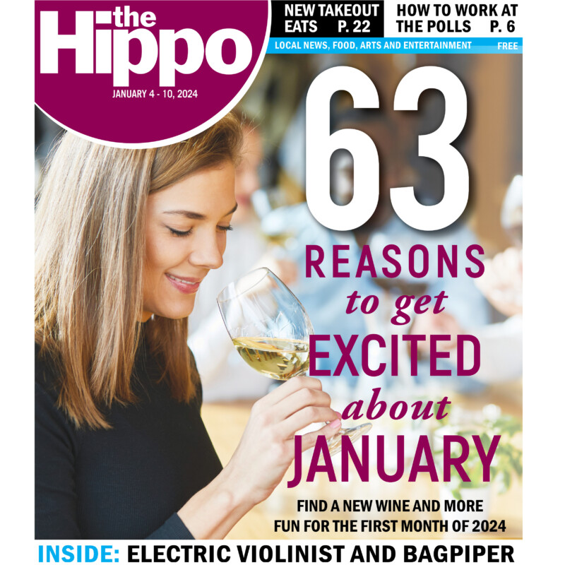 frontpage of Hippo showing woman with wine glass