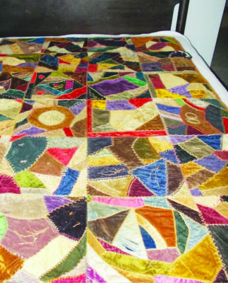 Large multicolored and patterned quilt