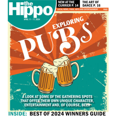 cover of the Hippo showing illustration of beer mugs with large text exploring pubs