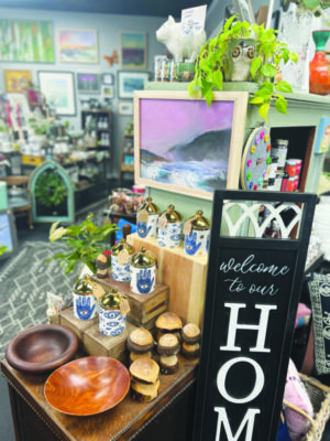 inside of store showing displays of crafted and artisan products, artsy vibe