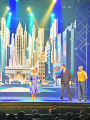 Man and woman in 42nd Street musical showing at the Palace theater