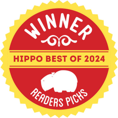 round winner's badge with text Winner, Hippo Best of 2024 Reader's Picks, in the colors red, yellow and white