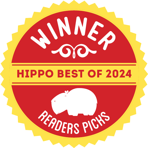 round winner's badge with text Winner, Hippo Best of 2024 Reader's Picks, in the colors red, yellow and white