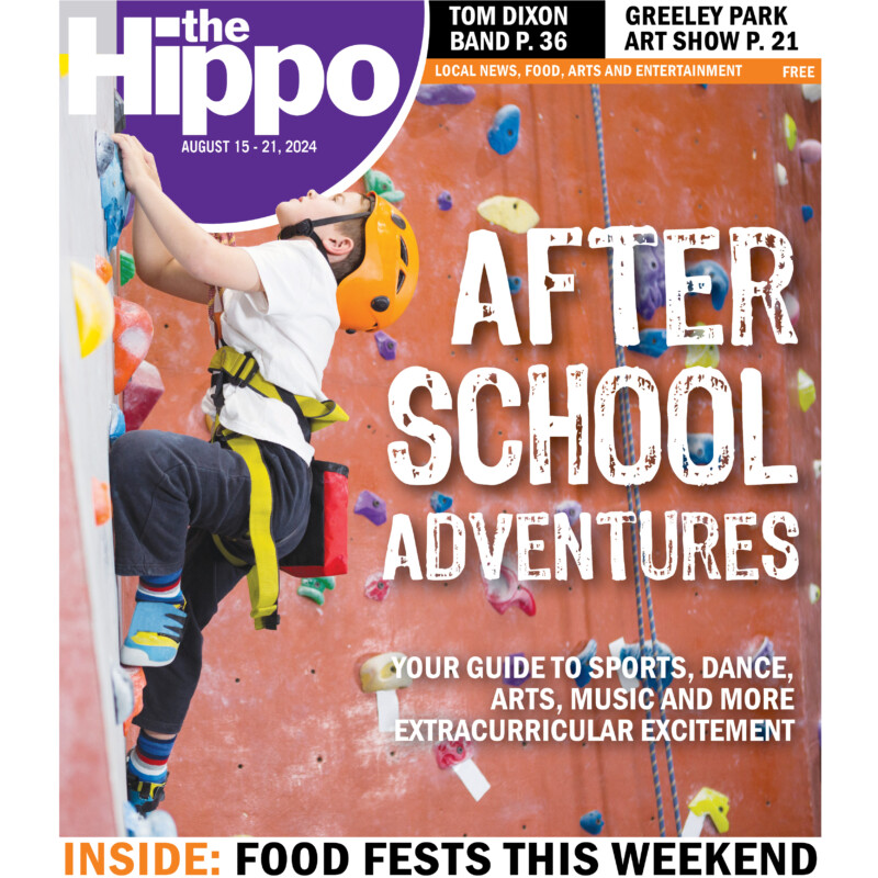 Cover of Hippo showing young boy scaling indoor climbing wall