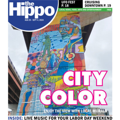 frontpage of the Hippo showing a pillar with a colorful mural, title text City Color