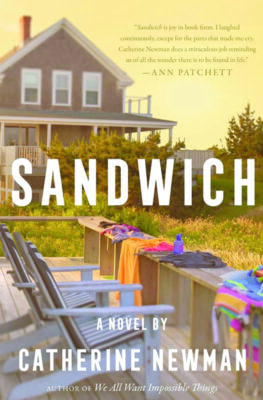 book cover showing chairs on wooden porch with clothing drying on railing, blurry beach house in background