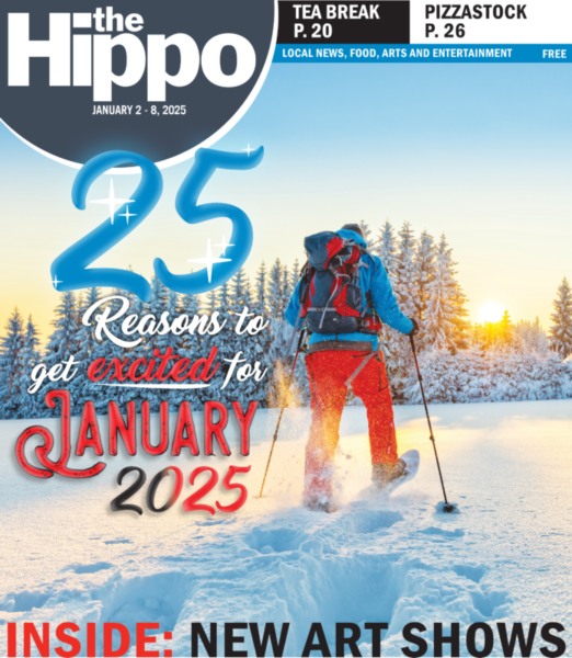 Hippo cover showing a man snowshoeing