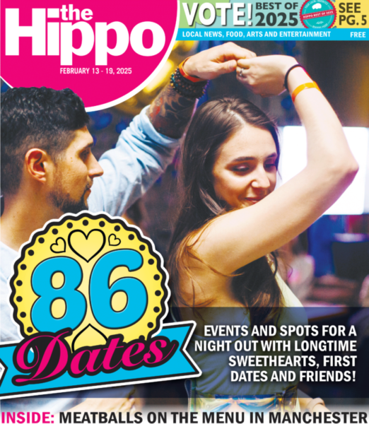 A Hippo cover where a couple dances together behind a promotion for 86 dates