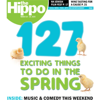 front cover of Hippo with large text 127 exciting things to do in the spring. Small chicks next to words