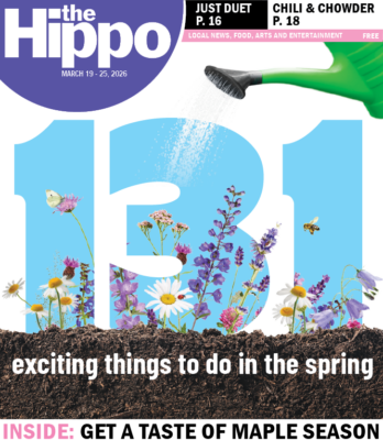 cover of Hippo showing large blue numbers 131 with flowers blooming out of them on top of layer of dirt, watering can watering above