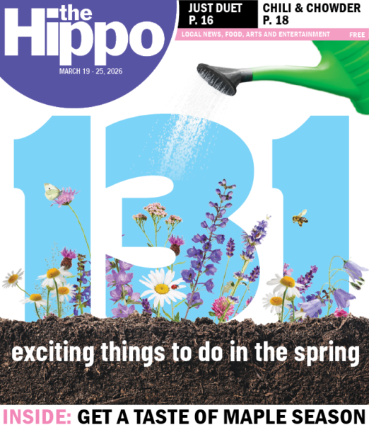 cover of Hippo showing large blue numbers 131 with flowers blooming out of them on top of layer of dirt, watering can watering above