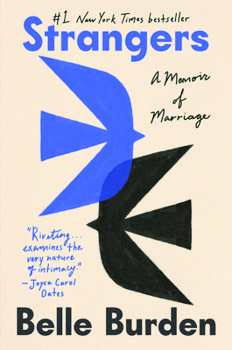 book cover for Strangers by Belle Burden showing two abstract birds flying past each other