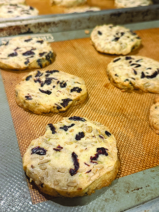 Cherry-Sunflower Shortbread
