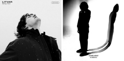 album covers for Litvar, Being Here and Stare Away, In Absence